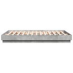 Bettgestell mit LED Betongrau 150x200 cm