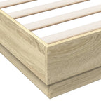 Bettgestell mit LED Sonoma-Eiche 120x190 cm