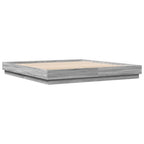 Bettgestell Grau Sonoma 200x200 cm Holzwerkstoff