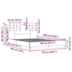 Bettgestell mit Kopfteil Braun Eichen-Optik 120x190 cm