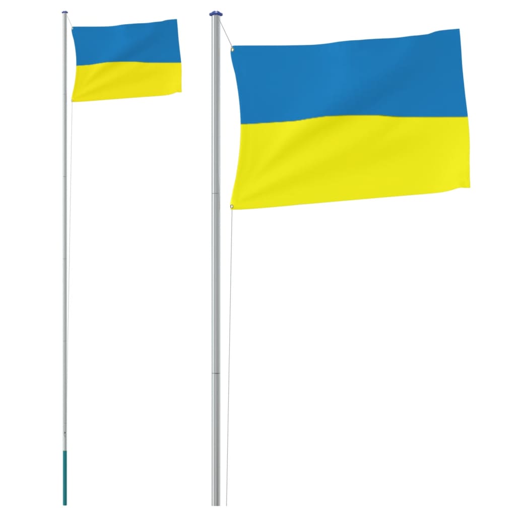 Flagge der Ukraine und Mast 6,23 m Aluminium