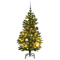 Künstlicher Weihnachtsbaum Klappbar 150 LEDs & Kugeln 120 cm