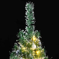 Künstlicher Weihnachtsbaum 300 LEDs & Kugeln Beschneit 240 cm