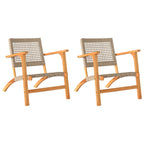 Gartenstühle 2 Stk. Beige Poly Rattan und Akazienholz