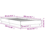 Bettgestell Weiß 90x200 cm Holzwerkstoff