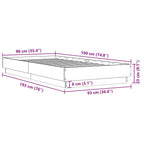 Bettgestell Betongrau 90x190 cm Holzwerkstoff