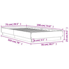 Bettgestell ohne Matratze Sonoma-Eiche 75x190 cm Holzwerkstoff
