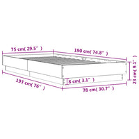 Bettgestell Grau Sonoma 75x190 cm Holzwerkstoff