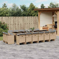 17-tlg. Garten-Essgruppe mit Kissen Beigemischung Poly Rattan