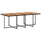 9-tlg. Garten-Essgruppe mit Kissen Schwarz Poly Rattan