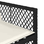 9-tlg. Garten-Essgruppe mit Kissen Schwarz Poly Rattan