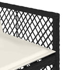 11-tlg. Garten-Essgruppe mit Kissen Schwarz Poly Rattan