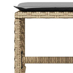 9-tlg. Garten-Essgruppe mit Kissen Beige Poly Rattan