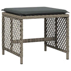 13-tlg. Garten-Essgruppe mit Kissen Grau Poly Rattan