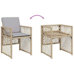 13-tlg. Garten-Essgruppe mit Kissen Beigemischung Poly Rattan