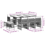11-tlg. Garten-Essgruppe mit Kissen Beigemischung Poly Rattan