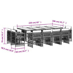 13-tlg. Garten-Essgruppe mit Kissen Beigemischung Poly Rattan