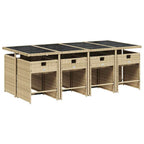 9-tlg. Garten-Essgruppe mit Kissen Beigemischung Poly Rattan