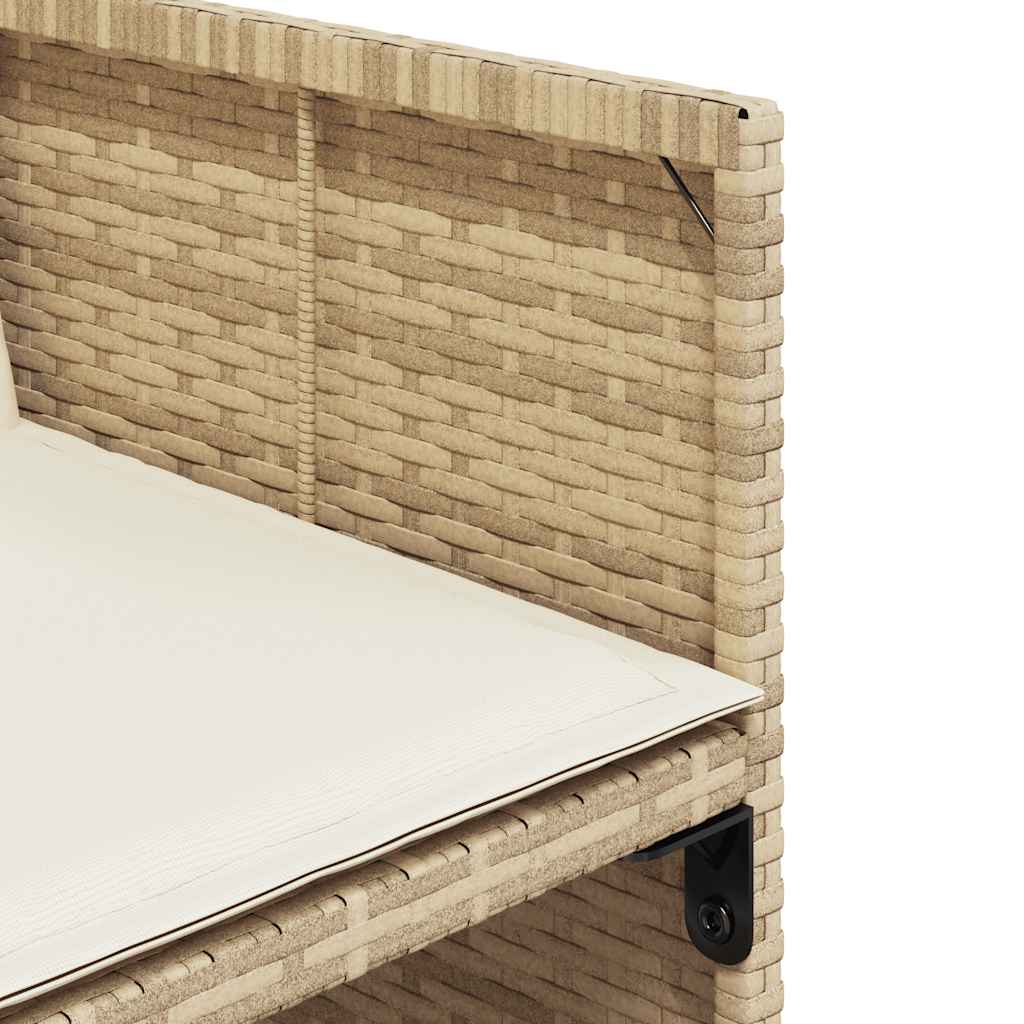 9-tlg. Garten-Essgruppe mit Kissen Beige Poly Rattan