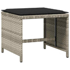 15-tlg. Garten-Essgruppe mit Kissen Hellgrau Poly Rattan
