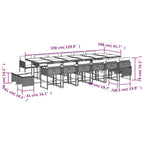 17-tlg. Garten-Essgruppe mit Kissen Beigemischung Poly Rattan