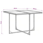5-tlg. Garten-Essgruppe mit Kissen Grau Poly Rattan