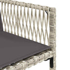 5-tlg. Garten-Essgruppe mit Kissen Hellgrau Poly Rattan
