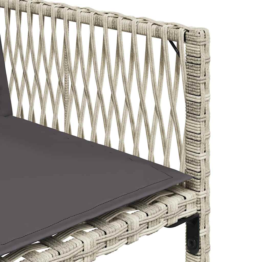 5-tlg. Garten-Essgruppe mit Kissen Hellgrau Poly Rattan