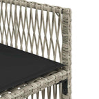 7-tlg. Garten-Essgruppe mit Kissen Hellgrau Poly Rattan