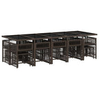 15-tlg. Garten-Essgruppe mit Kissen Braun Poly Rattan