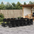 17-tlg. Garten-Essgruppe mit Kissen Schwarz Poly Rattan