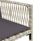 11-tlg. Garten-Essgruppe mit Kissen Hellgrau Poly Rattan