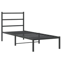 Bettgestell mit Kopfteil Metall Schwarz 80x200 cm