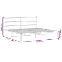 Bettgestell mit Kopfteil Metall Schwarz 183x213 cm