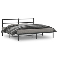 Bettgestell mit Kopfteil Metall Schwarz 183x213 cm