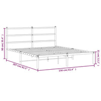 Bettgestell mit Kopfteil Metall Weiß 150x200 cm