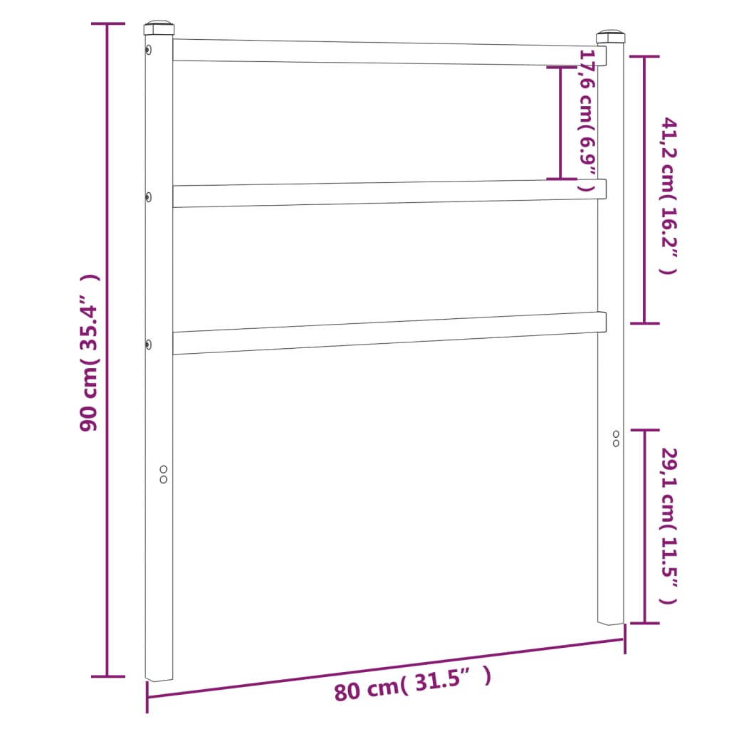 Kopfteil Metall Weiß 75 cm