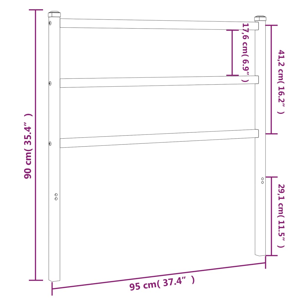 Kopfteil Metall Weiß 90 cm