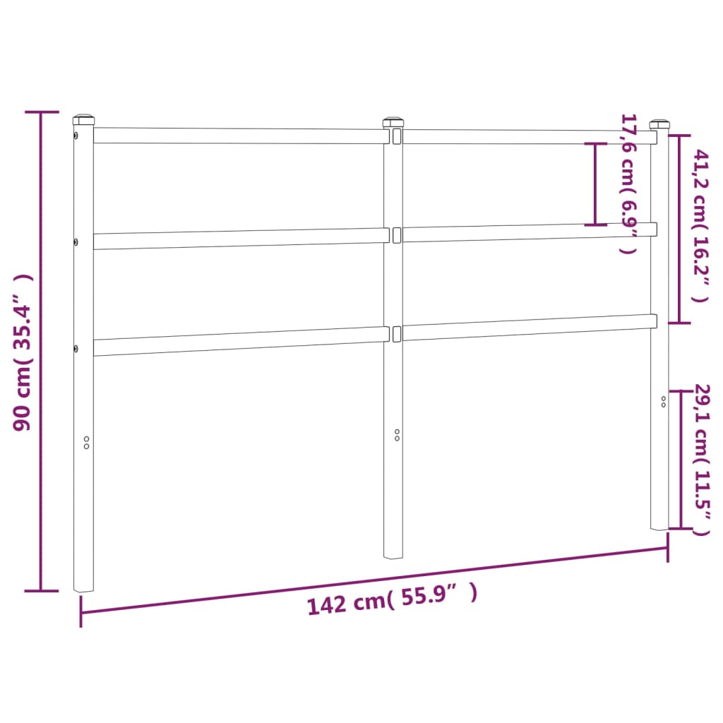 Kopfteil Metall Weiß 135 cm