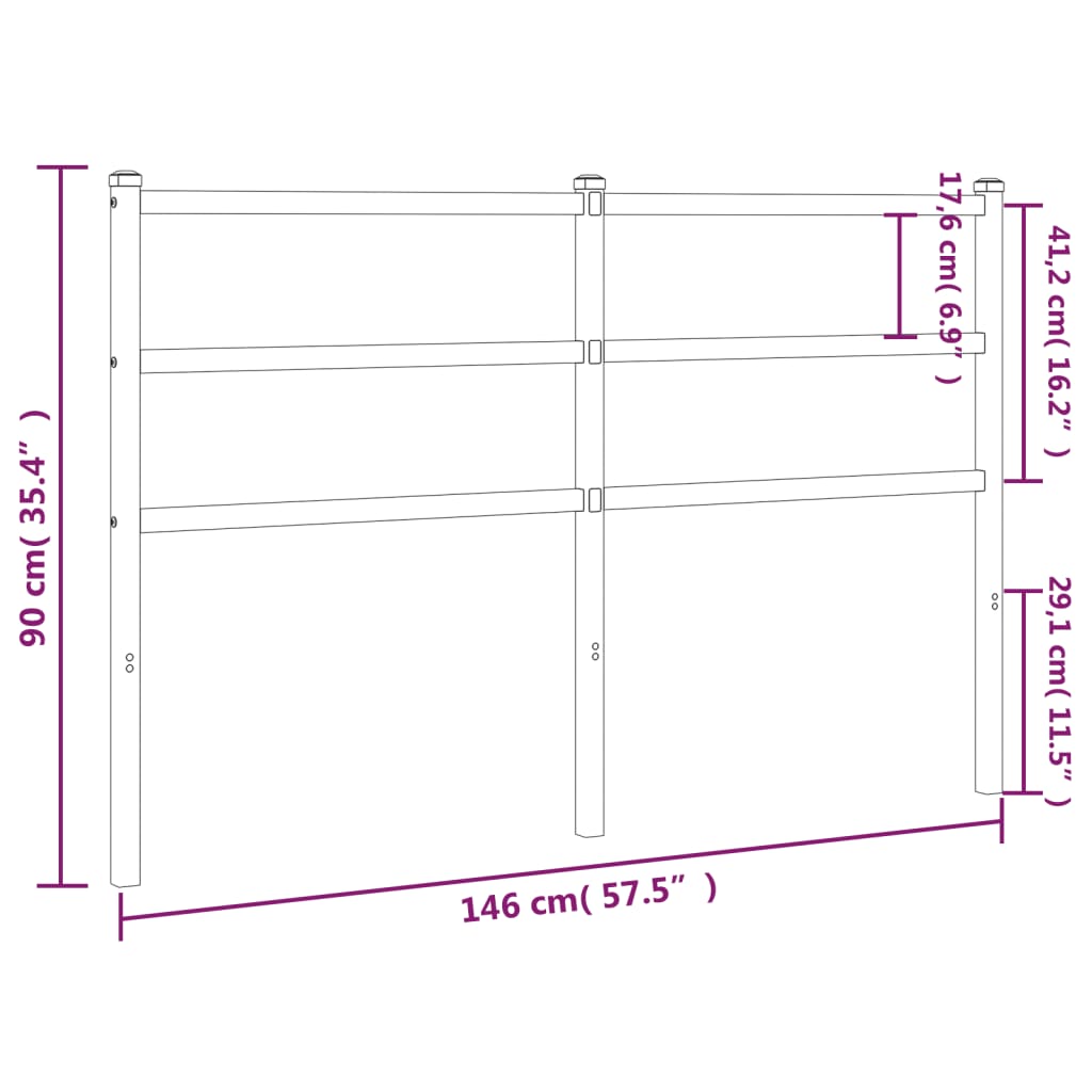 Kopfteil Metall Weiß 140 cm