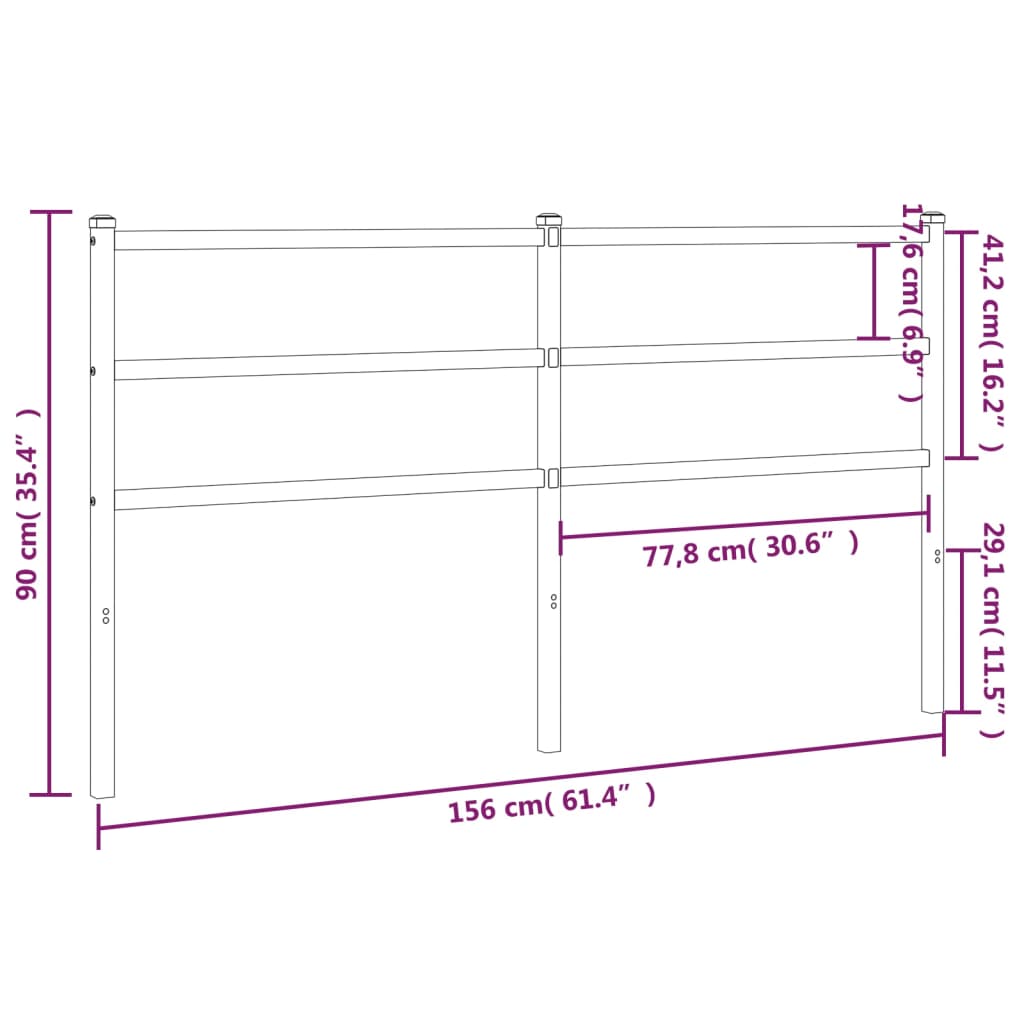 Kopfteil Metall Weiß 150 cm