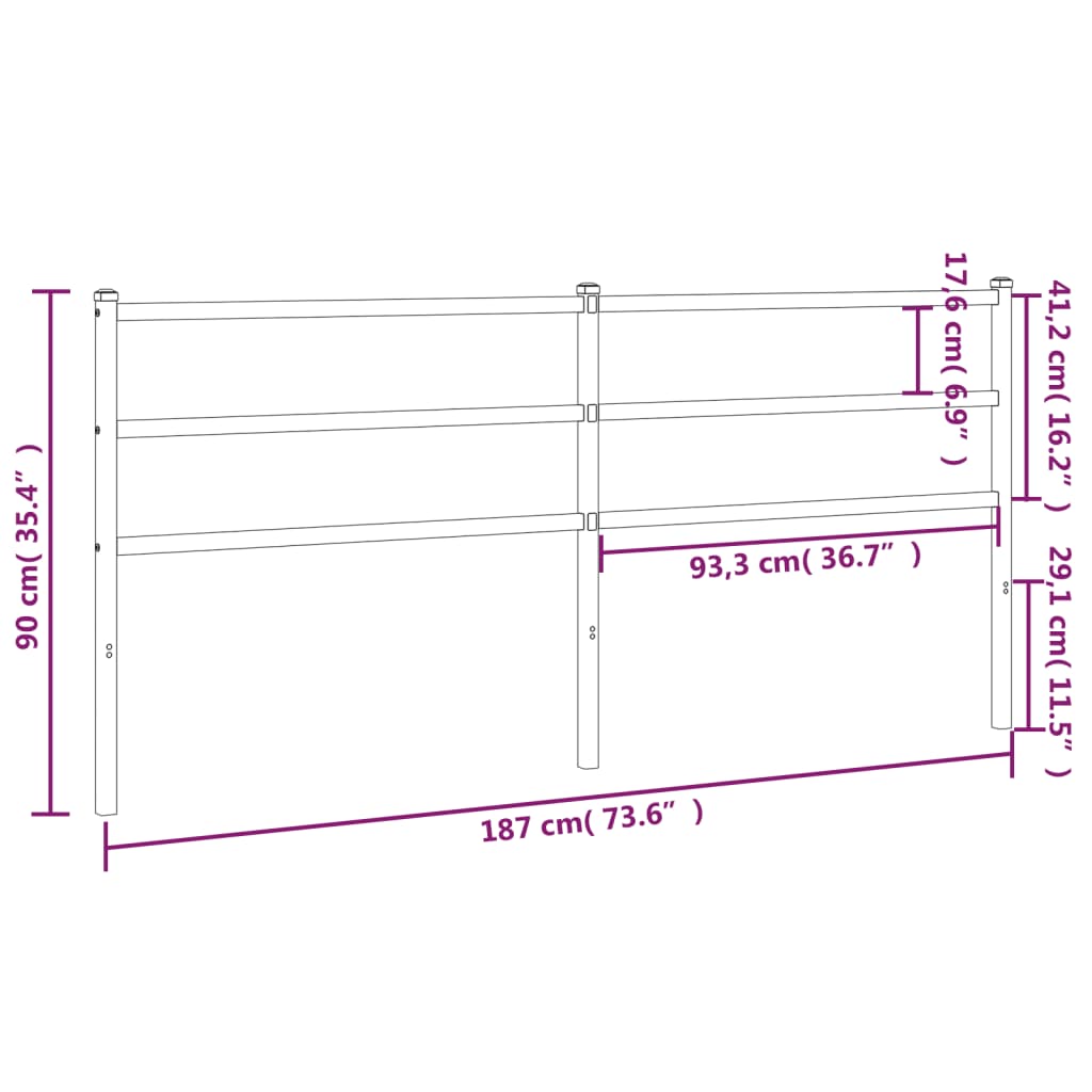 Kopfteil Metall Weiß 180 cm