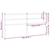 Kopfteil Metall Weiß 193 cm