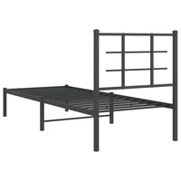 Bettgestell mit Kopfteil Metall Schwarz 80x200 cm