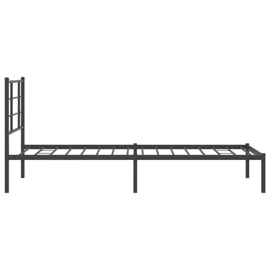 Bettgestell mit Kopfteil Metall Schwarz 90x190 cm