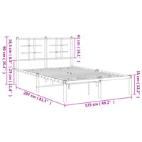 Bettgestell mit Kopfteil Metall Schwarz 120x200 cm