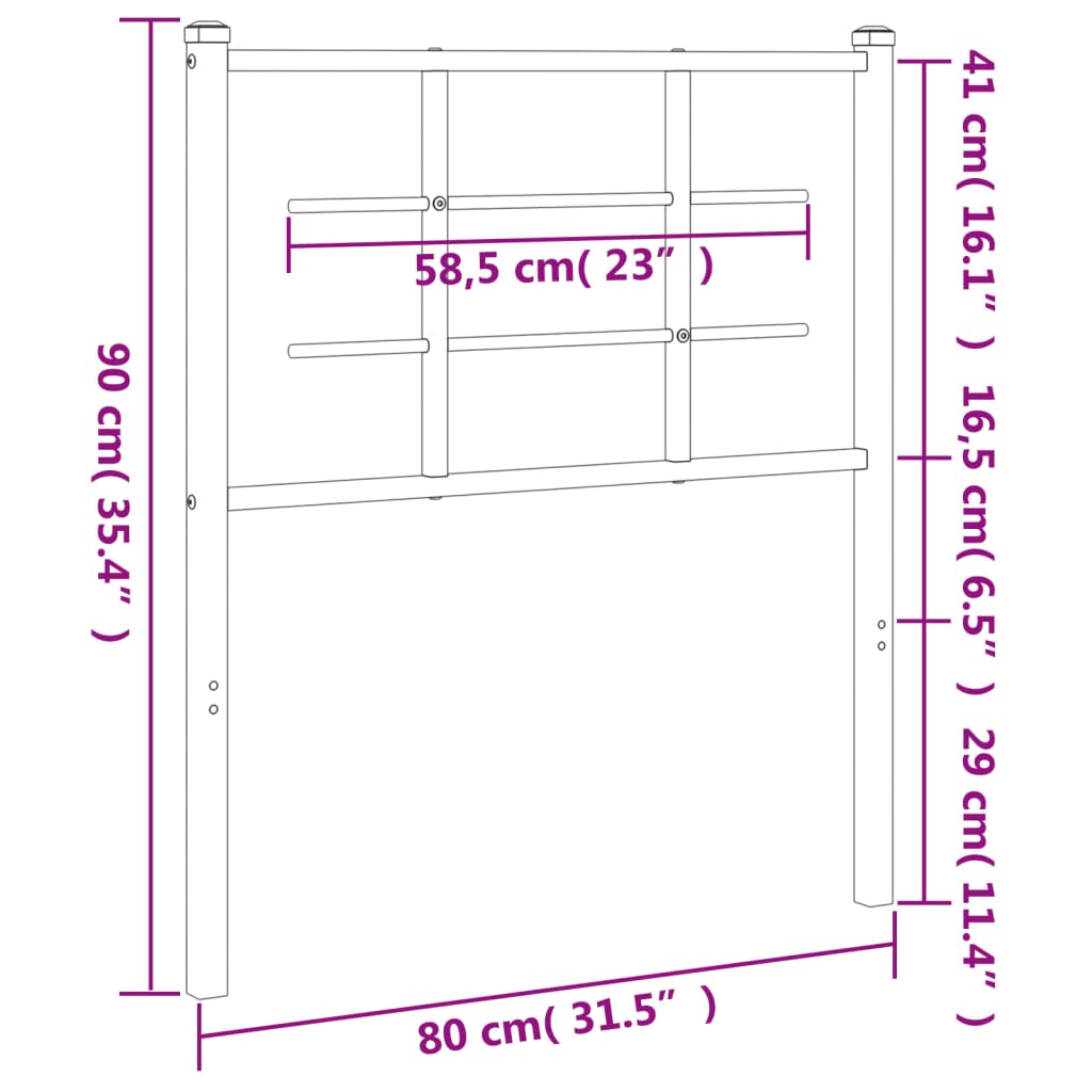 Kopfteil Metall Weiß 75 cm