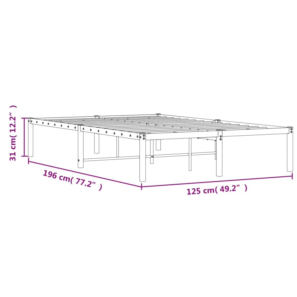 Bettgestell Metall Weiß 120x190 cm