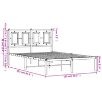 Bettgestell mit Kopfteil Metall Schwarz 120x200 cm