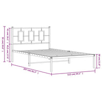 Bettgestell mit Kopfteil Metall Weiß 107x203 cm